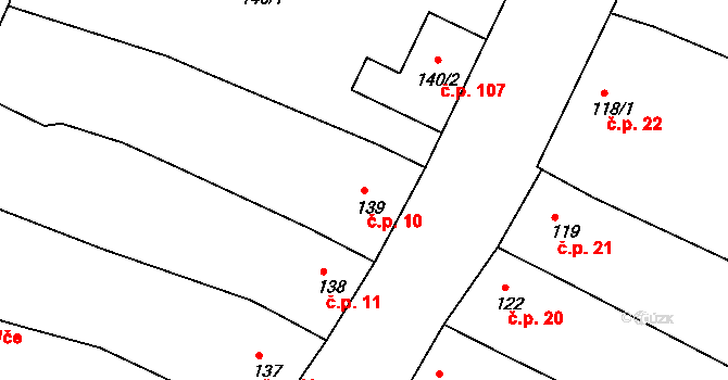 Smolín 10, Pohořelice na parcele st. 139 v KÚ Smolín, Katastrální mapa