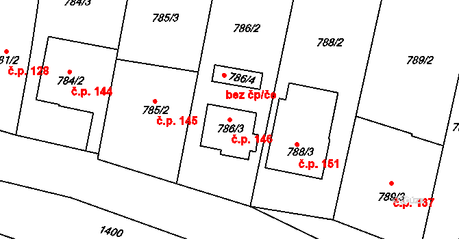 Citonice 146 na parcele st. 786/3 v KÚ Citonice, Katastrální mapa