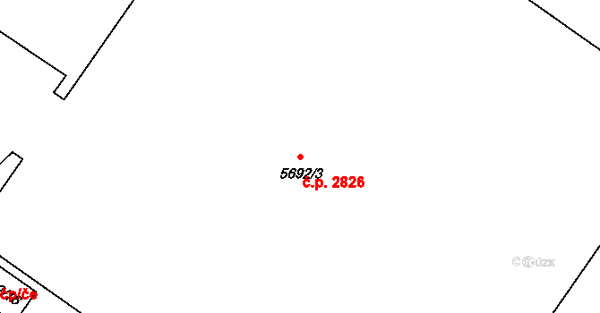 Znojmo 2826 na parcele st. 5692/3 v KÚ Znojmo-město, Katastrální mapa