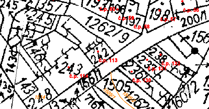 Jablonné v Podještědí 113 na parcele st. 242 v KÚ Jablonné v Podještědí, Katastrální mapa