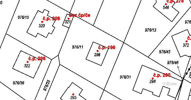 Želivec 196, Sulice na parcele st. 298 v KÚ Sulice, Katastrální mapa