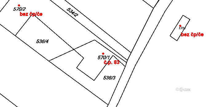 Holínské Předměstí 83, Jičín na parcele st. 570/1 v KÚ Jičín, Katastrální mapa