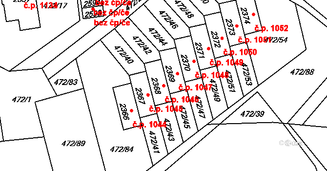 Vrchlabí 1046 na parcele st. 2368 v KÚ Vrchlabí, Katastrální mapa