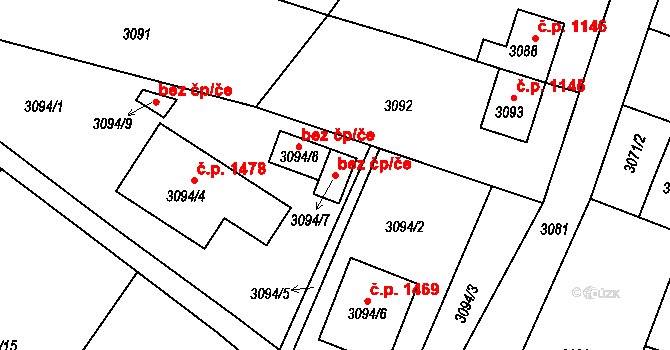 Duchcov 39134482 na parcele st. 3094/7 v KÚ Duchcov, Katastrální mapa
