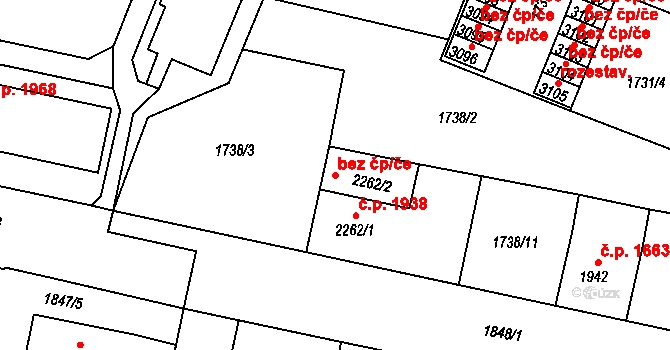 Dvůr Králové nad Labem 48924482 na parcele st. 2262/2 v KÚ Dvůr Králové nad Labem, Katastrální mapa