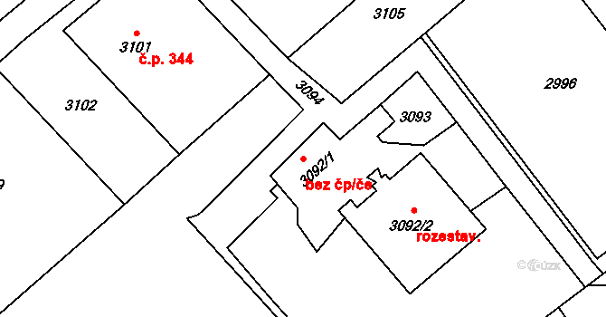 Orlová 48976482 na parcele st. 3092/1 v KÚ Orlová, Katastrální mapa