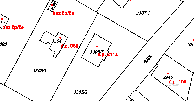 Rychvald 2114 na parcele st. 3305/5 v KÚ Rychvald, Katastrální mapa