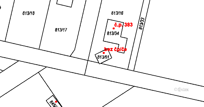 Bořitov 87440482 na parcele st. 813/16 v KÚ Bořitov, Katastrální mapa