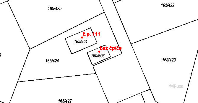 Jenišov 97924482 na parcele st. 165/803 v KÚ Jenišov, Katastrální mapa