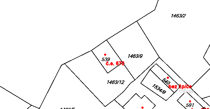 Dolní Maxov 670, Josefův Důl na parcele st. 539 v KÚ Dolní Maxov, Katastrální mapa
