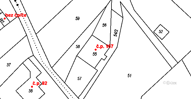 Janovice 167, Rýmařov na parcele st. 55 v KÚ Janušov, Katastrální mapa