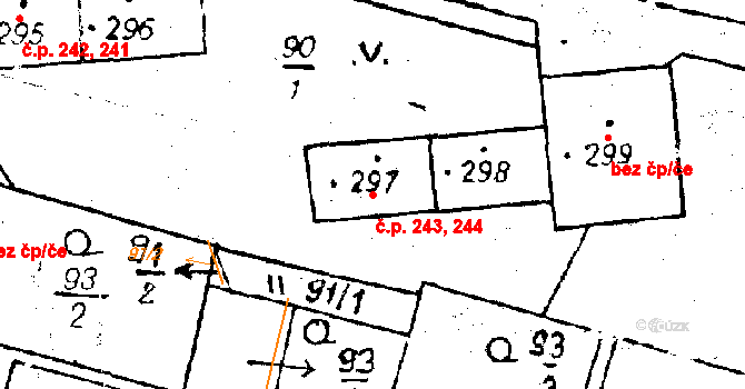 Bezdružice 243 na parcele st. 297 v KÚ Bezdružice, Katastrální mapa