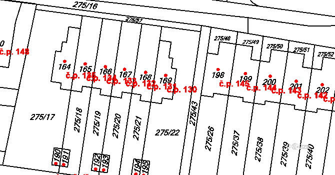 Cerekvice nad Bystřicí 130 na parcele st. 169 v KÚ Cerekvice nad Bystřicí, Katastrální mapa