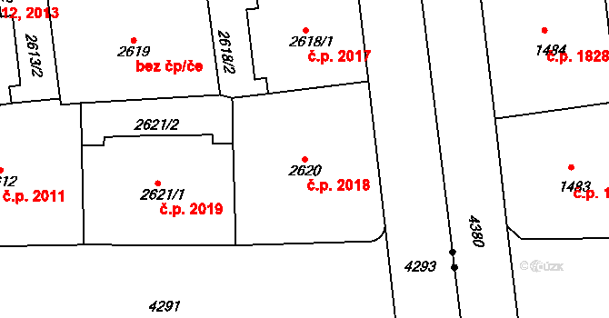 Vinohrady 2018, Praha na parcele st. 2620 v KÚ Vinohrady, Katastrální mapa