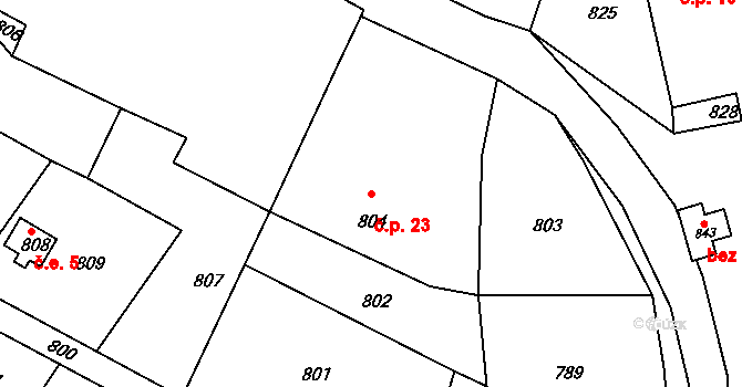 Lisovice 23, Chrást na parcele st. 804 v KÚ Chrást u Tochovic, Katastrální mapa