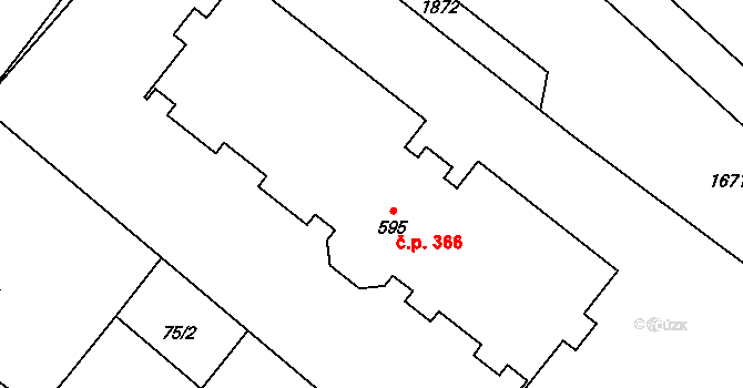 Žihle 366 na parcele st. 595 v KÚ Žihle, Katastrální mapa