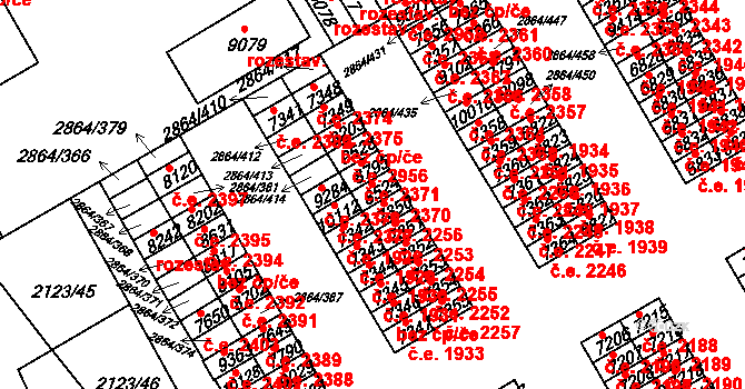 Hodonín 2370 na parcele st. 8524 v KÚ Hodonín, Katastrální mapa