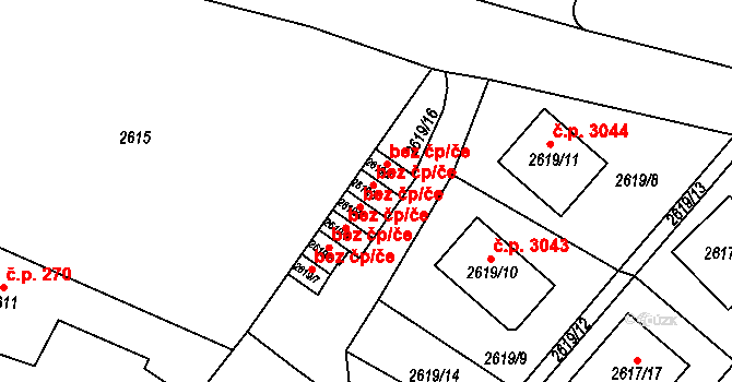 Teplice 39160483 na parcele st. 2619/3 v KÚ Teplice, Katastrální mapa