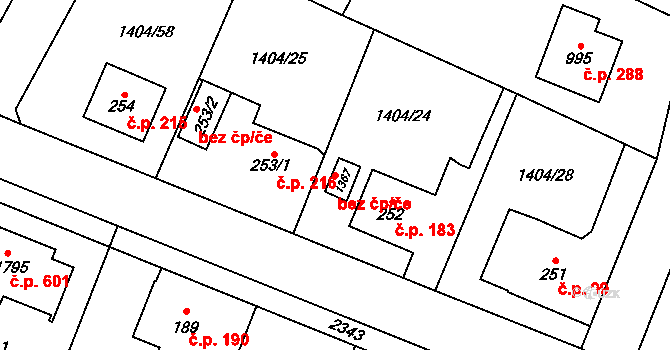 Čerčany 39322483 na parcele st. 1367 v KÚ Čerčany, Katastrální mapa