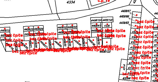 Ostrava 43933483 na parcele st. 4408/36 v KÚ Pustkovec, Katastrální mapa