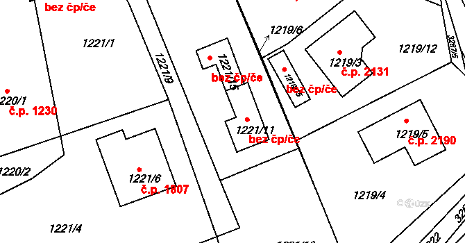 Tachov 44083483 na parcele st. 1221/11 v KÚ Tachov, Katastrální mapa