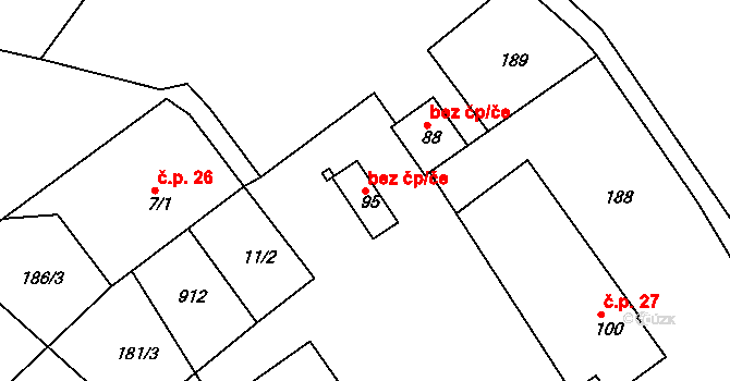 Skuhrov nad Bělou 44268483 na parcele st. 95 v KÚ Svinná u Brocné, Katastrální mapa