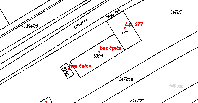 Javorník 44824483 na parcele st. 631/1 v KÚ Javorník nad Veličkou, Katastrální mapa