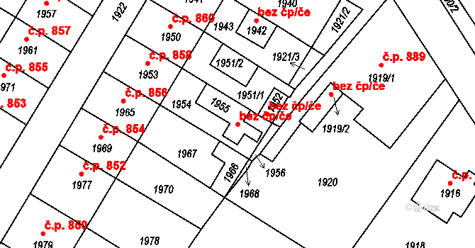 Valtice 47011483 na parcele st. 1955 v KÚ Valtice, Katastrální mapa