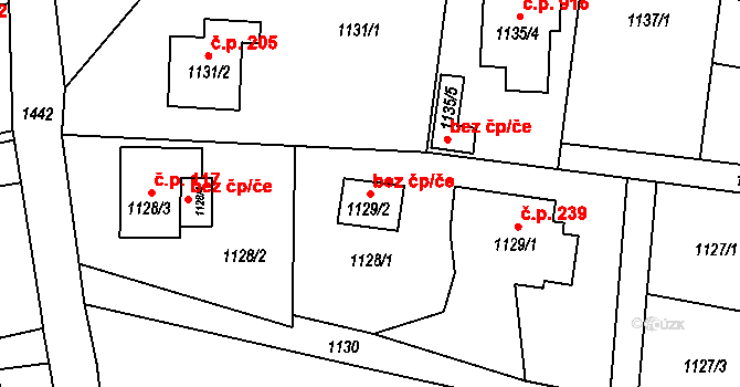 Třinec 48400483 na parcele st. 1129/2 v KÚ Lyžbice, Katastrální mapa