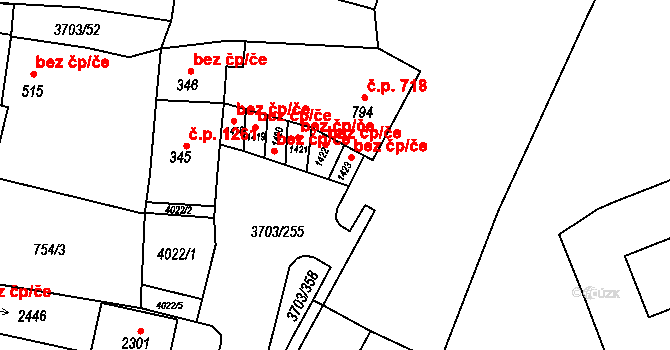 Dobřany 50117483 na parcele st. 1423 v KÚ Dobřany, Katastrální mapa
