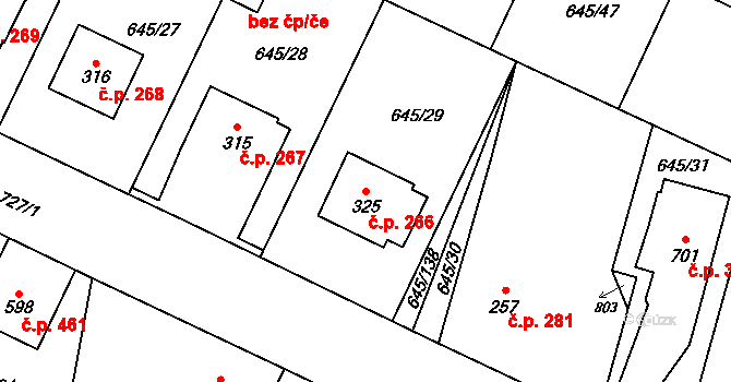 Krčín 266, Nové Město nad Metují na parcele st. 325 v KÚ Krčín, Katastrální mapa