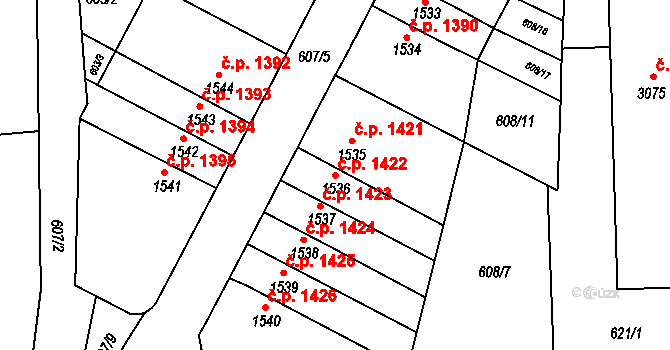 Náchod 1422 na parcele st. 1536 v KÚ Náchod, Katastrální mapa