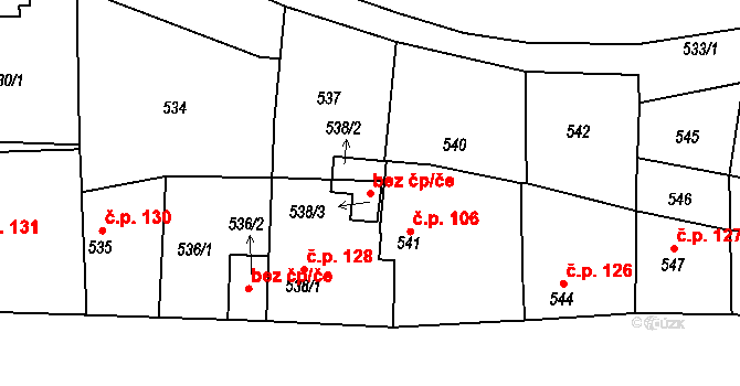 Semice 88374483 na parcele st. 538/3 v KÚ Semice nad Labem, Katastrální mapa