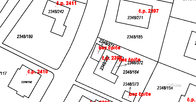 Pelhřimov 101294484 na parcele st. 2348/371 v KÚ Pelhřimov, Katastrální mapa