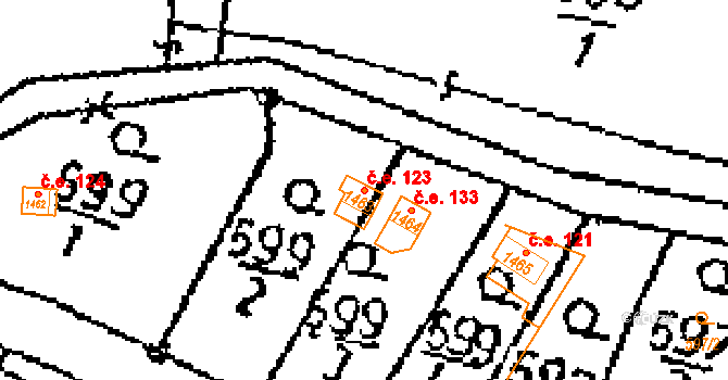 Kamenický Šenov 123 na parcele st. 1463 v KÚ Kamenický Šenov, Katastrální mapa