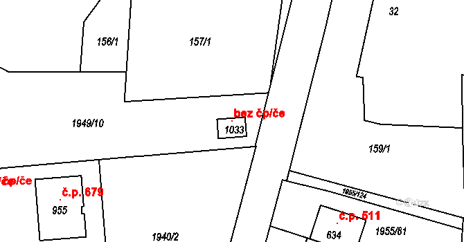 Černilov 118195484 na parcele st. 1033 v KÚ Černilov, Katastrální mapa
