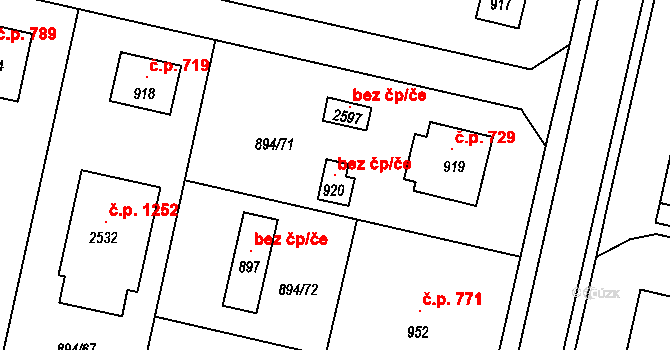 Pacov 120277484 na parcele st. 920 v KÚ Pacov, Katastrální mapa