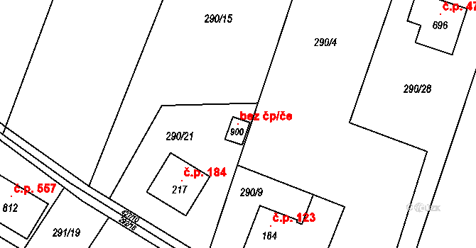 Vratimov 147176484 na parcele st. 900 v KÚ Horní Datyně, Katastrální mapa