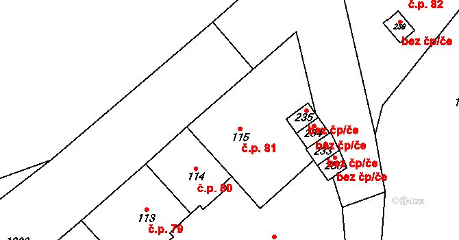 Libeč 81, Trutnov na parcele st. 115 v KÚ Libeč, Katastrální mapa