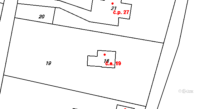 Lasvice 19, Zákupy na parcele st. 18 v KÚ Lasvice, Katastrální mapa