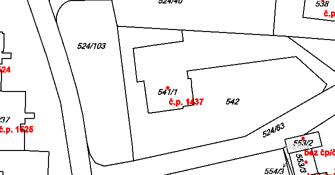 Podlesí 1437, Havířov na parcele st. 541/1 v KÚ Bludovice, Katastrální mapa