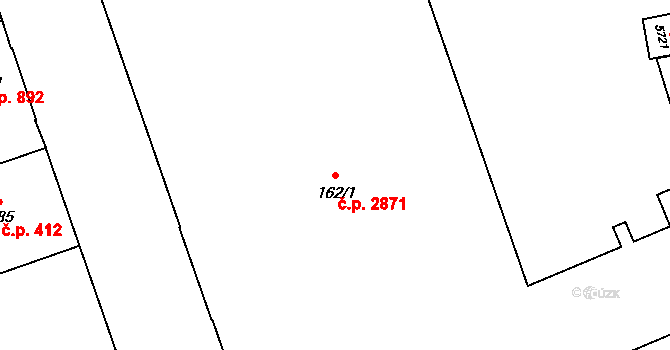 Šumperk 2871 na parcele st. 162/1 v KÚ Šumperk, Katastrální mapa