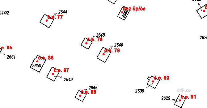 Hamrníky 79, Mariánské Lázně na parcele st. 2646 v KÚ Úšovice, Katastrální mapa