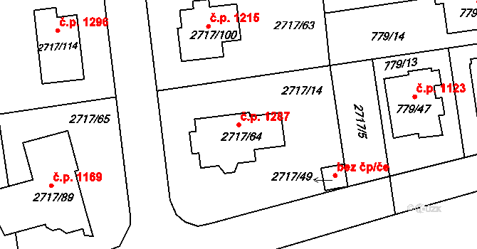 Kylešovice 1287, Opava na parcele st. 2717/64 v KÚ Kylešovice, Katastrální mapa