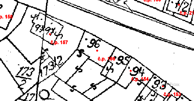 Bobrová 156 na parcele st. 118 v KÚ Horní Bobrová, Katastrální mapa