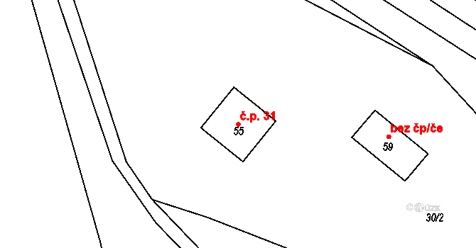 Vrtěžíř 31, Štěpánov nad Svratkou na parcele st. 55 v KÚ Vrtěžíř, Katastrální mapa