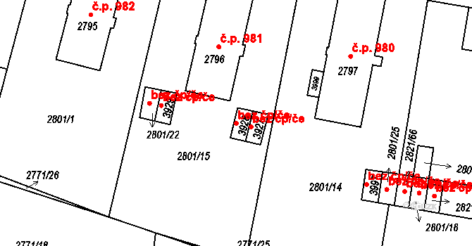 Moravská Třebová 40116484 na parcele st. 3928 v KÚ Moravská Třebová, Katastrální mapa