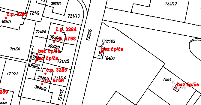 Zlín 41256484 na parcele st. 8406 v KÚ Zlín, Katastrální mapa