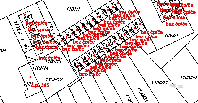 Liberec 44931484 na parcele st. 1099/20 v KÚ Růžodol I, Katastrální mapa
