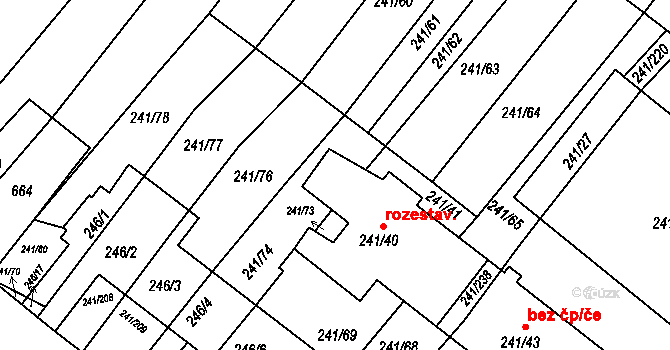 Rousínov 45874484 na parcele st. 241/39 v KÚ Královopolské Vážany, Katastrální mapa